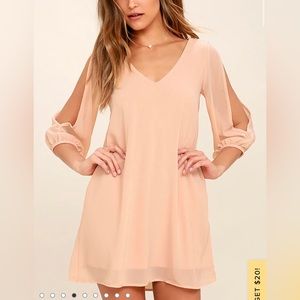 Lulus Blush Pink Long Sleeve Dress